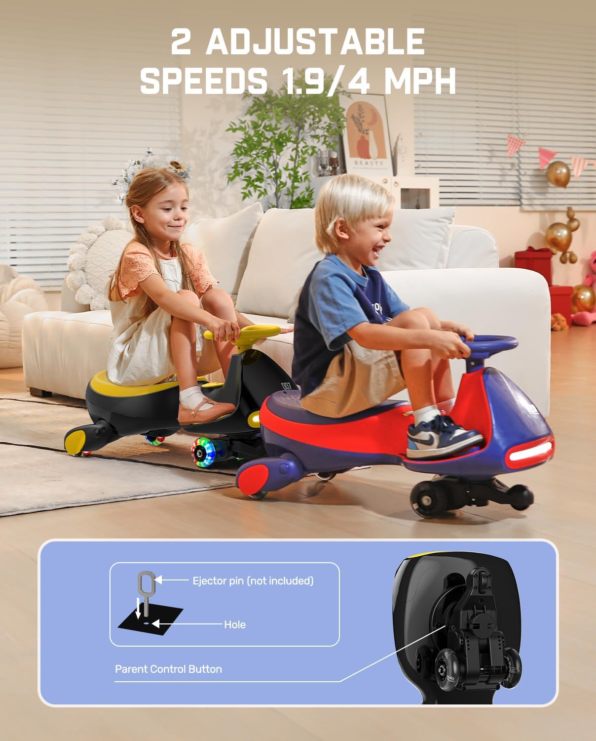 Electric Wiggle Car with Rechargeable Battery
