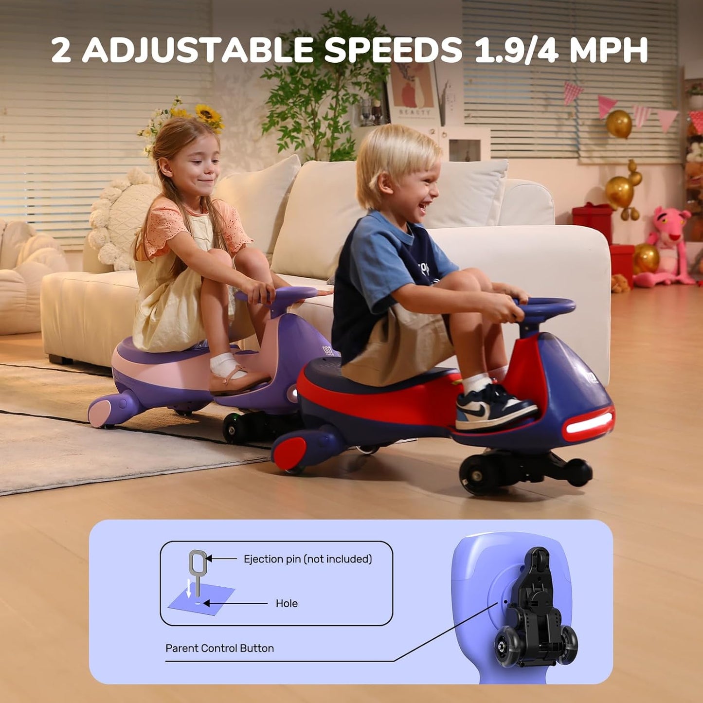 Electric Wiggle Car with Rechargeable Battery
