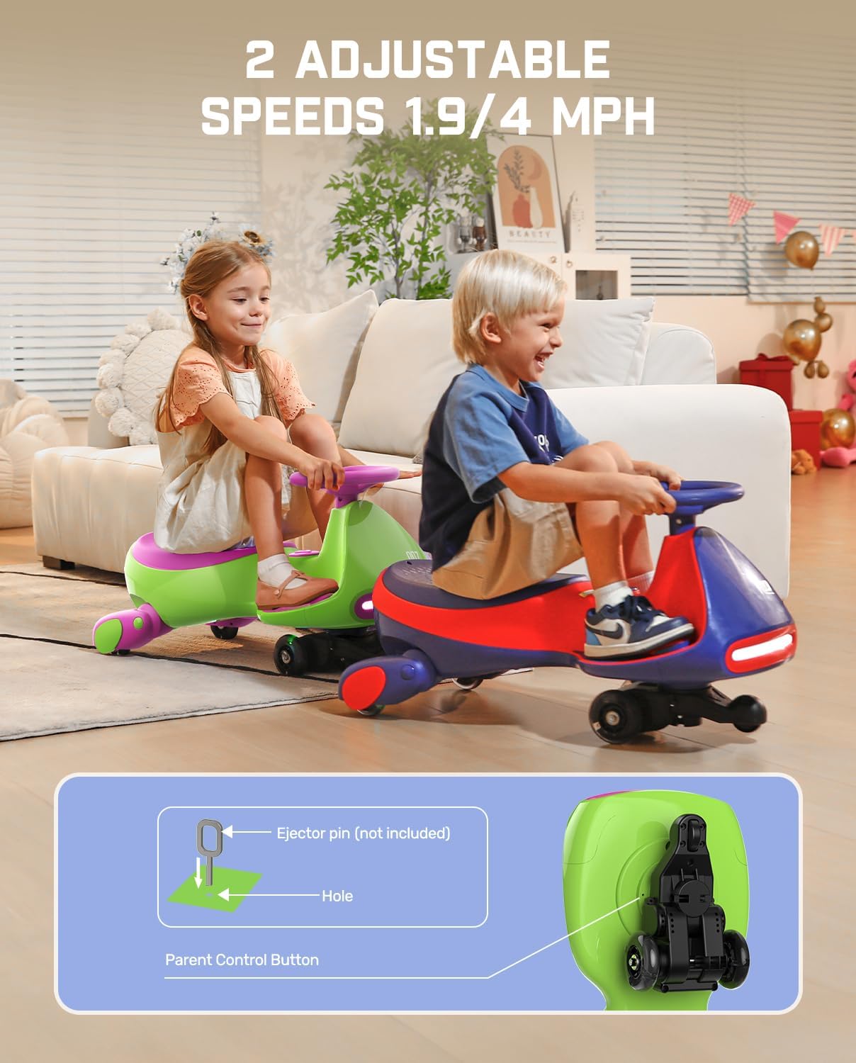 Electric Wiggle Car with Rechargeable Battery