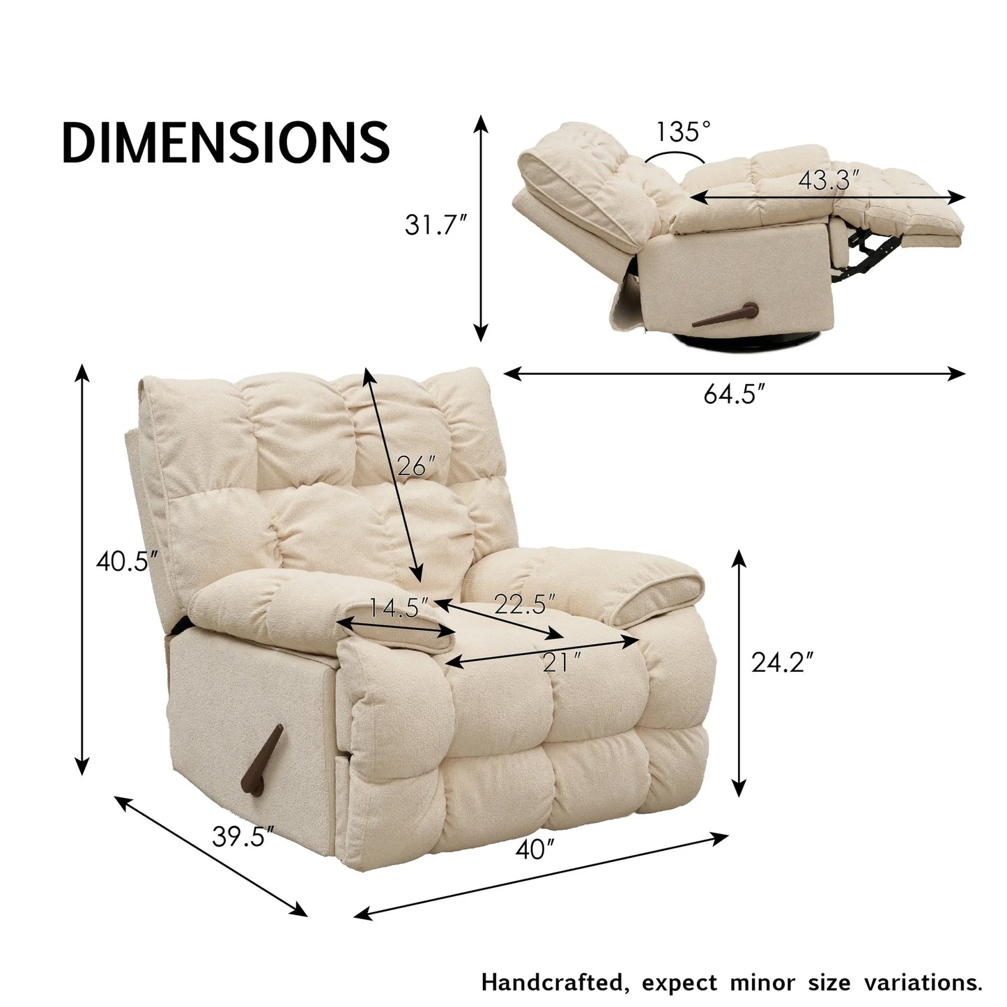 Oversized Rocker Recliner Chair