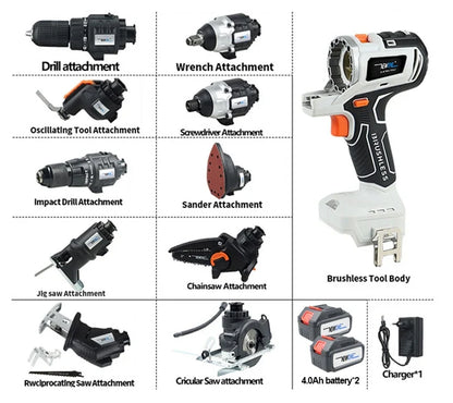 Cordless 10 in 1 Multifunctional Power ToolKit